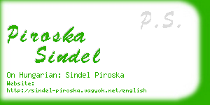 piroska sindel business card